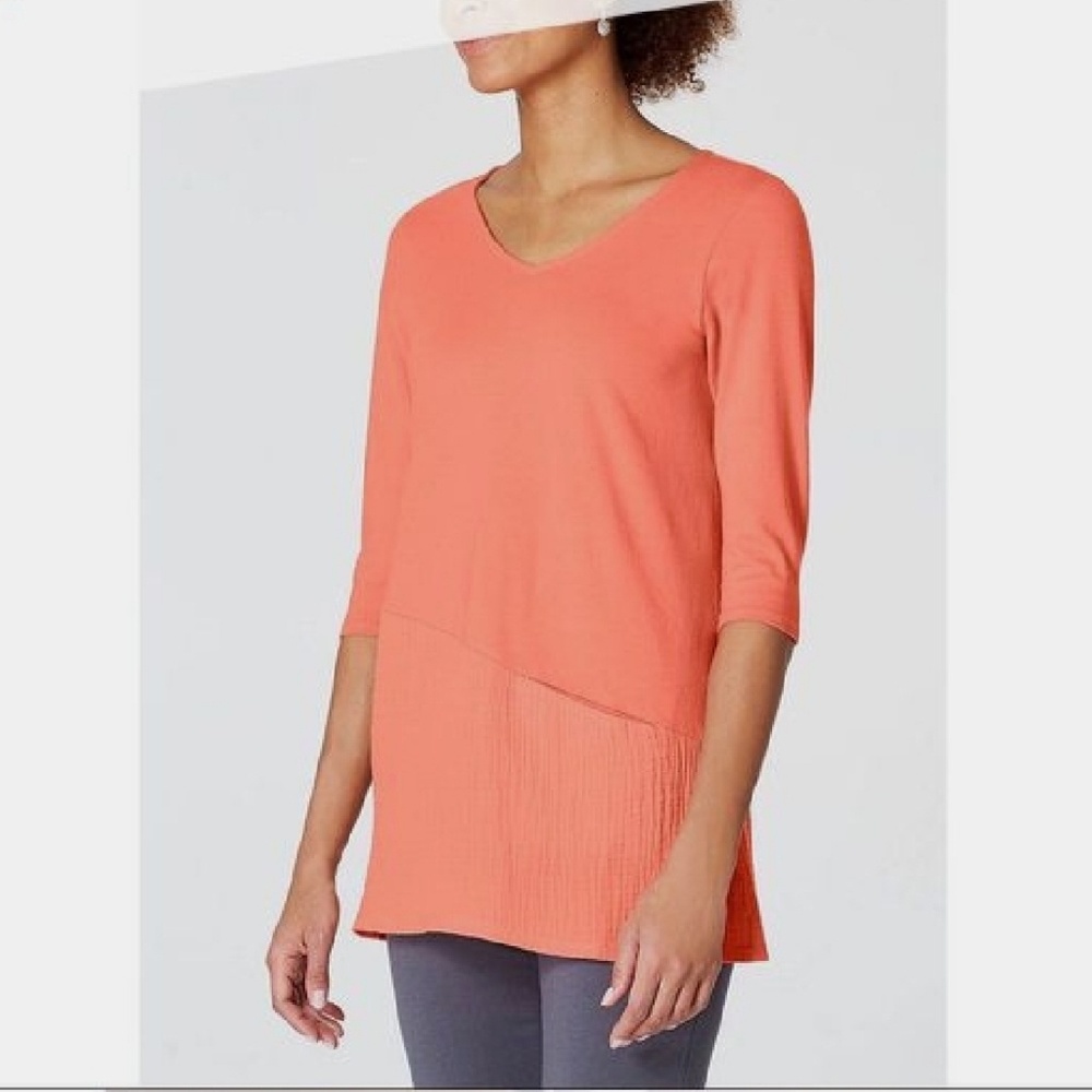 Pure J Jill Tunic With Pocket Size Large Coral - Picture 1 of 6